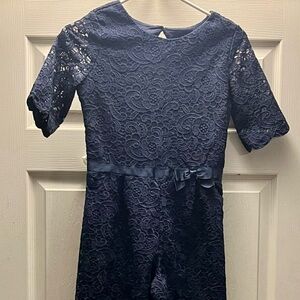 Janie and Jack Midnight Blue Lace Romper